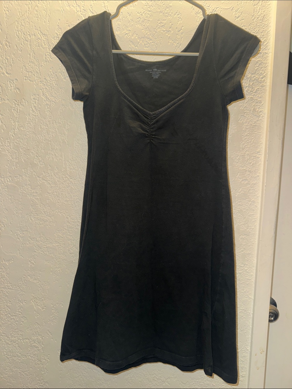 Brandy Melville Classic Black Short Sleeve A-Line Dress